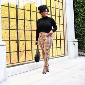 Zara faux snakeskin leggings